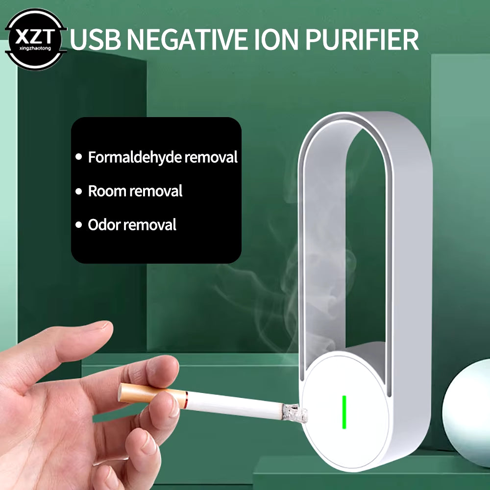 USB Anion Air Purifier Home Air Purifier Filter Car Air Freshener Odor Smoke Remover Purifying Air Silent