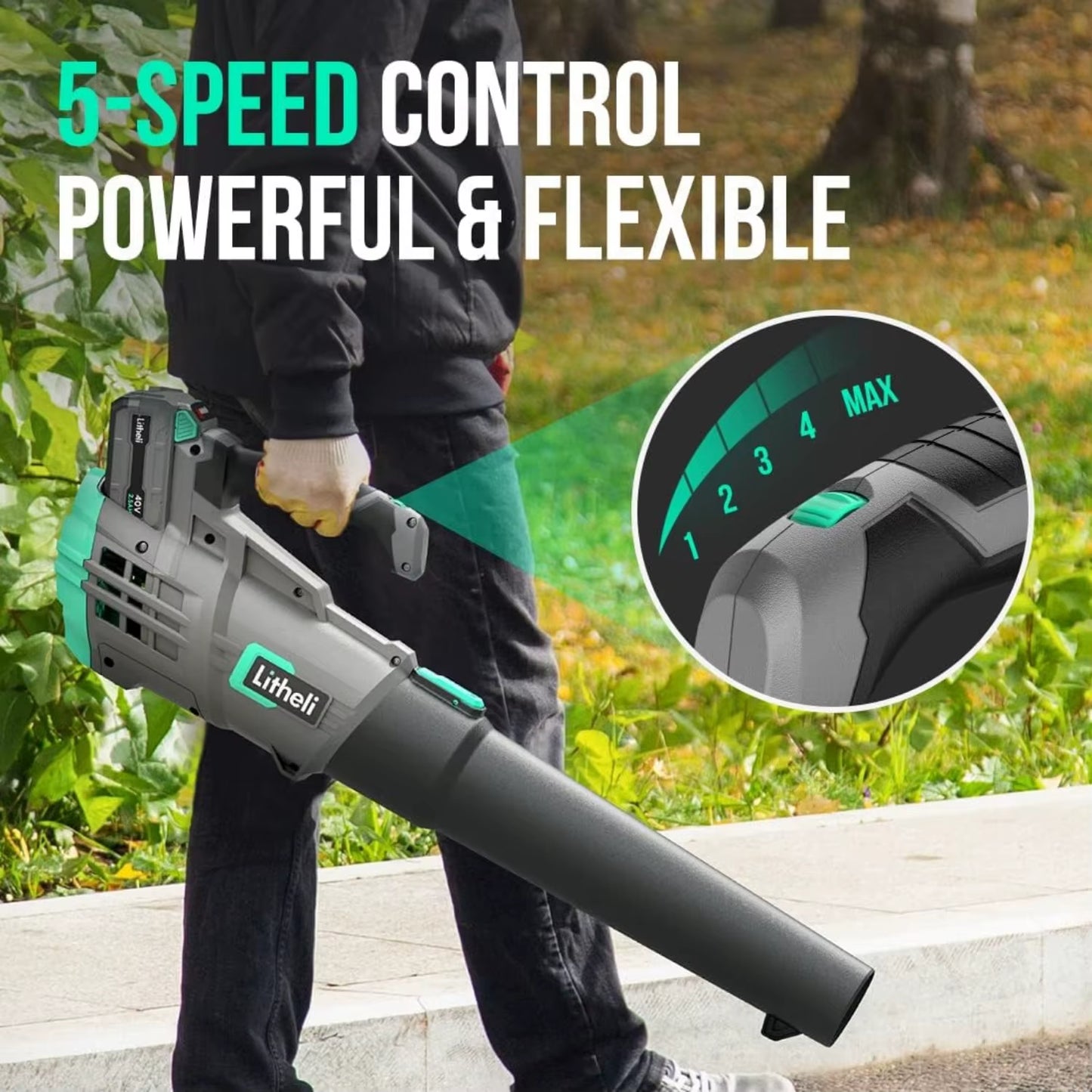 Cordless Leaf Blower 40V, Battery Leaf Blowers for Lawn Care, Lightweight Axial Blower for Blowing Leaf, Dust, Debris