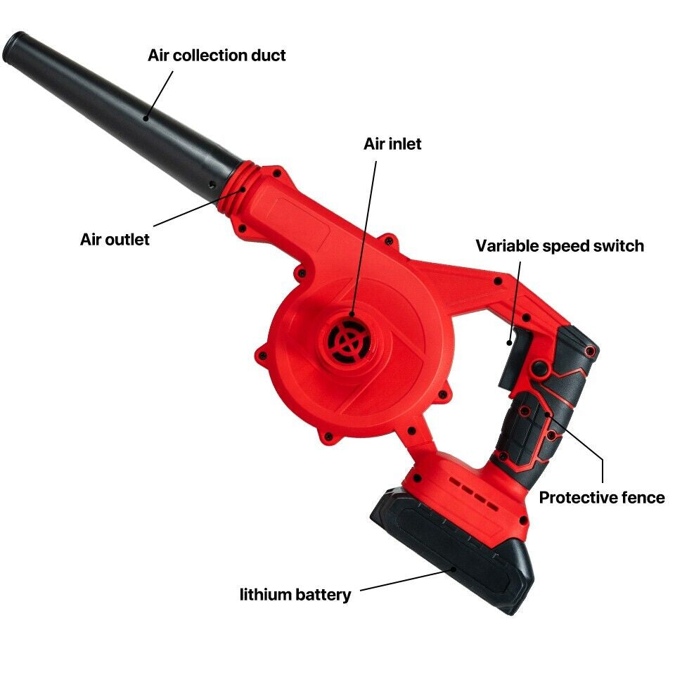 48VF Cordless Leaf Blower Electric Mini Air Lightweight Handheld with 2 Battery